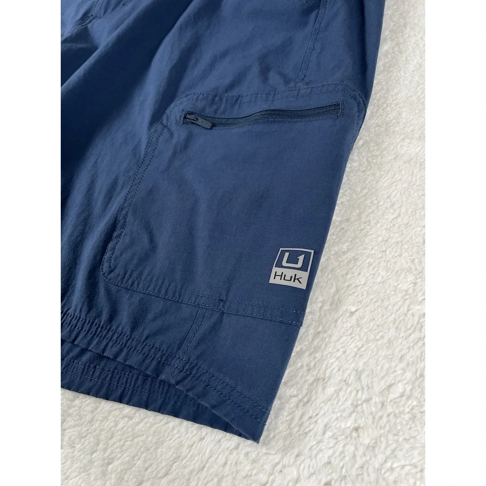 Huk Fishing Performance Blue Cargo Shorts Men's Sz XXL 10